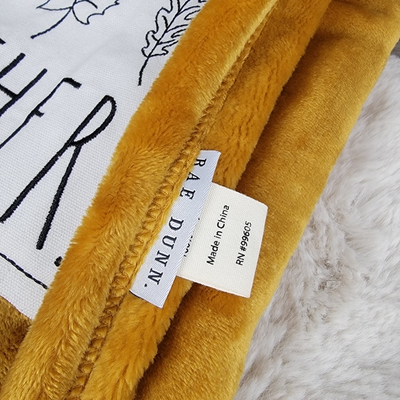 Rae Dunn Plush Throw with GATHER patch - Picture 7 of 9